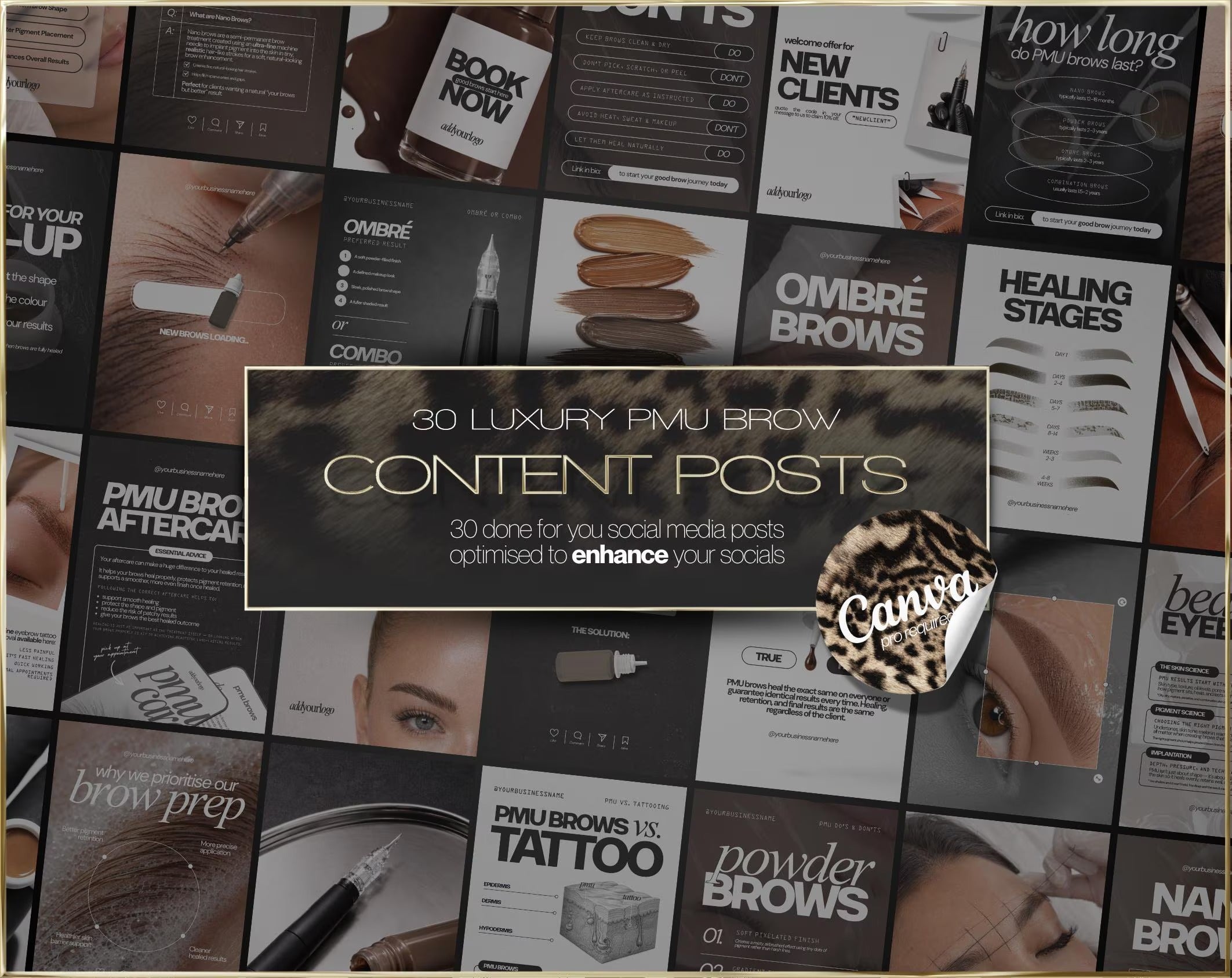 30 luxury PMU Brow content post
