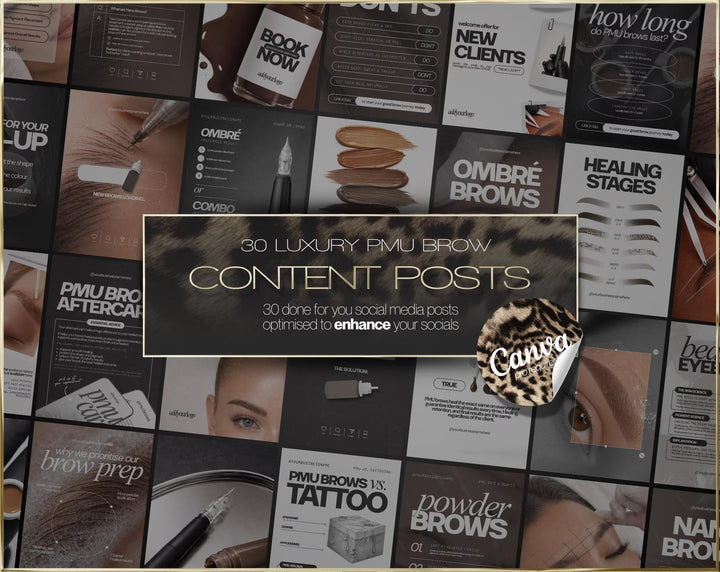 30 luxury PMU Brow content post